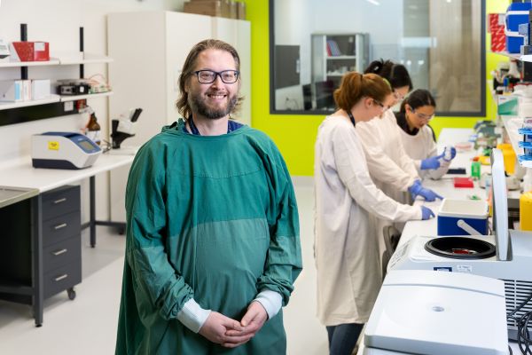 Professor Niall Corcoran in the lab