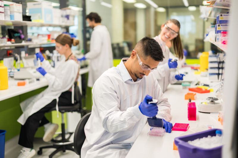 Researchers in the lab